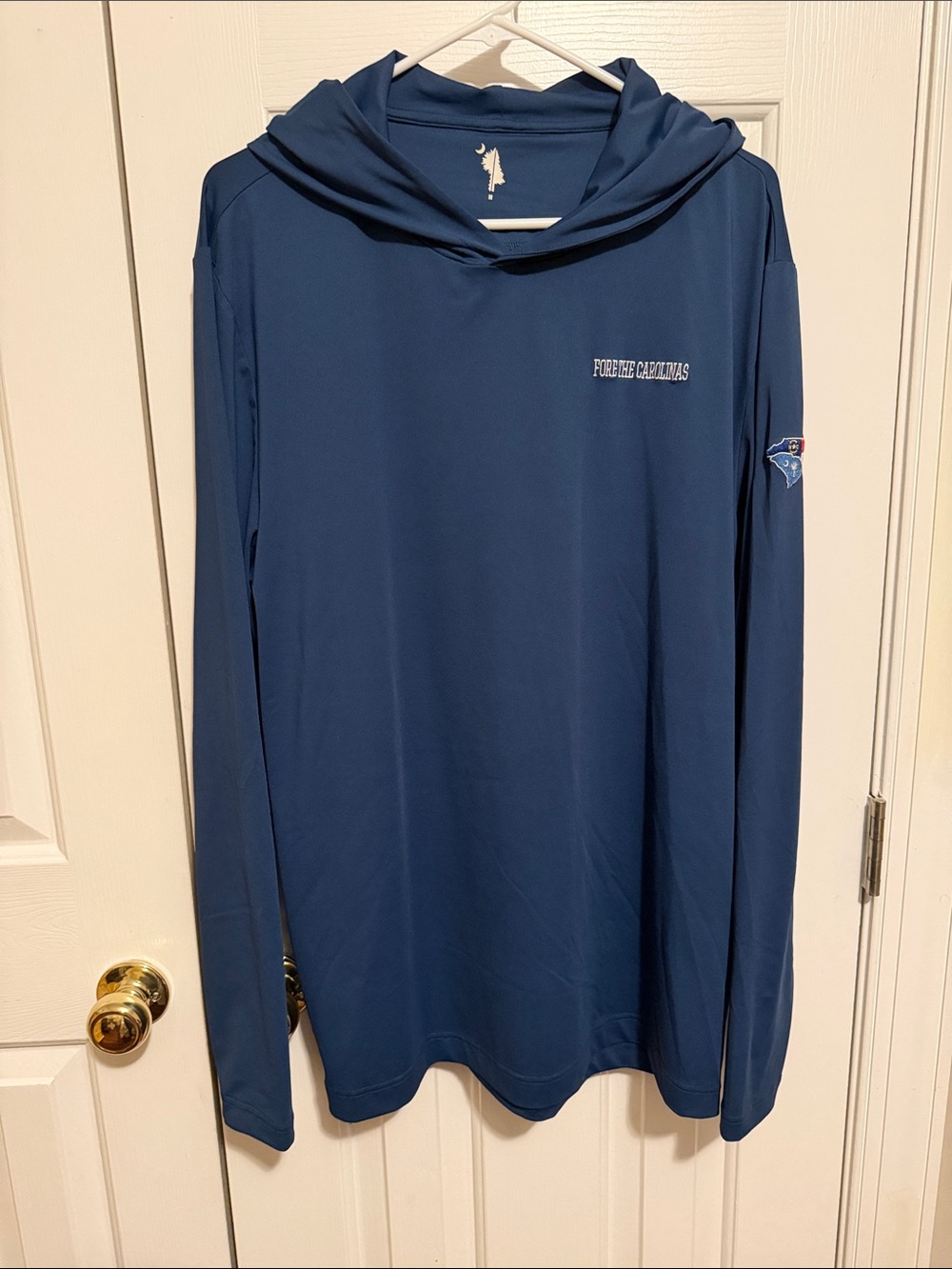 Men's Navy Performance Hooded Long-Sleeve Pullover